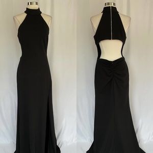 Formal Aqua black full length gown